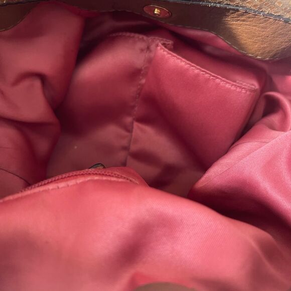 Coach Monogram khaki canvas shoulder bag tan leather trim gold tone hardwares - Picture 13 of 13